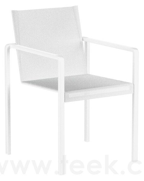 Royal Botania Jídelní křeslo stohovatelné Alura, Royal Botania, rám hliník anthracite, výplet Batyline black, područky teak