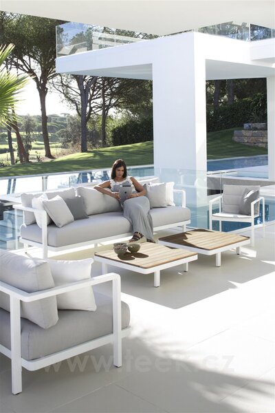 Royal Botania Podnožka Alura Lounge, Royal Botania, 80x80x39,5 cm, rám hliník sand, bez sedáku