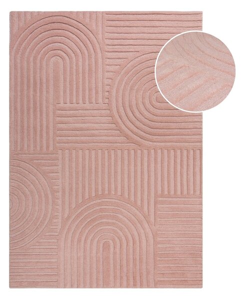Růžový vlněný koberec Flair Rugs Zen Garden, 120 x 170 cm