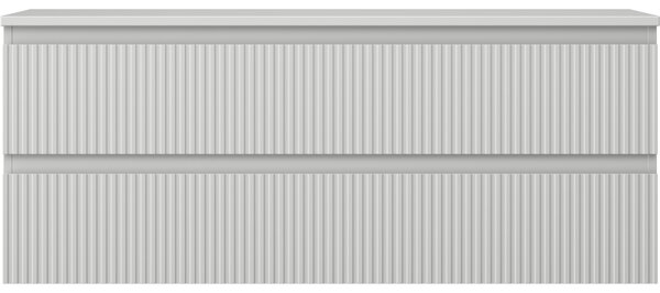 Mexen Rivel, koupelnová skříňka 120 cm s pracovní deskou, 2 zásuvky, drážkovaná, matná šedá, 91A20-12047-2-BFFC62