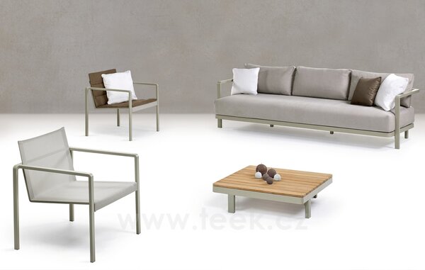 Royal Botania Pohovka 3-místná Alura Lounge, Royal Botania, 250x85x79 cm, rám hliník anthracite, bez sedáků