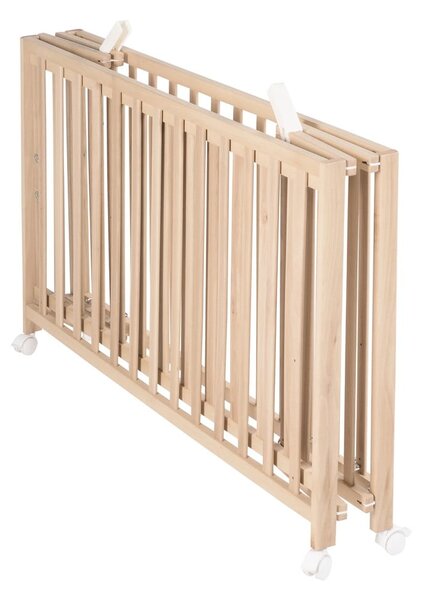 Skládací postýlka na kolečkách v přírodní barvě 60x120 cm Fold up – Roba