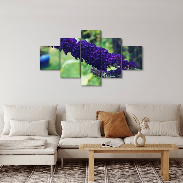 Obraz modré květiny (125x70 cm)