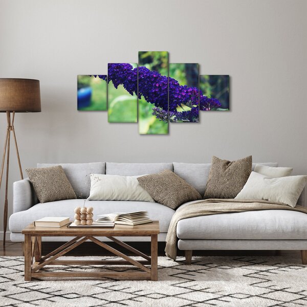 Obraz modré květiny (125x70 cm)