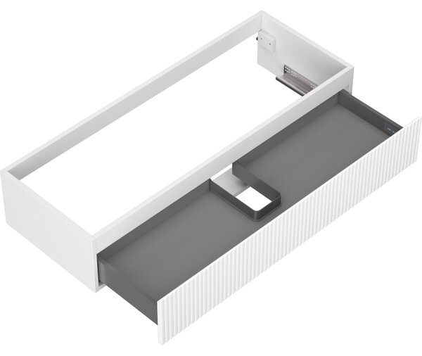 Mexen Rivel, koupelnová skříňka 120 cm, 1 zásuvka, drážkovaná, bílá matná, 91A20-12023-1-BF01