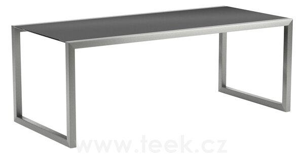 Royal Botania Jídelní stůl Ninix, Royal Botania, 200x90x75 cm, rám broušená ocel, deska teak