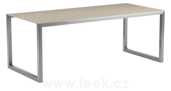 Royal Botania Jídelní stůl Ninix, Royal Botania, 200x90x75 cm, rám broušená ocel, deska teak