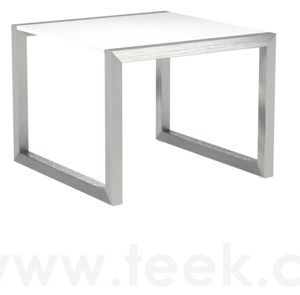 Royal Botania Odkládací boční stolek Ninix, Royal Botania, 50x51,4x39 cm, rám broušená ocel, deska teak
