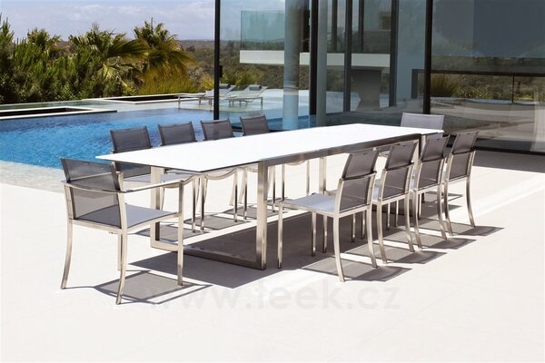 Royal Botania Jídelní stůl rozkládací Ninix, Royal Botania, 150-270x100x75 cm, rám ocel barva anthracite, deska keramika černá