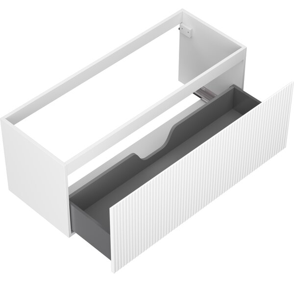 Mexen Rivel, koupelnová skříňka 120 cm, 1 zásuvka, drážkovaná, bílá matná, 91A20-12047-1-BF01