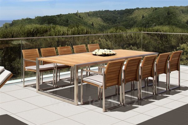 Royal Botania Jídelní stůl rozkládací Ninix, Royal Botania, 240-360x100x75 cm, rám ocel barva anthracite, deska teak