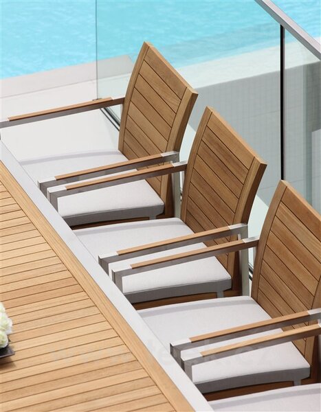 Royal Botania Jídelní stůl rozkládací Ninix, Royal Botania, 240-360x100x75 cm, rám ocel barva anthracite, deska teak