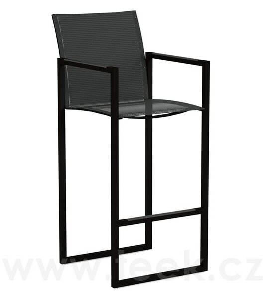 Royal Botania Barové křeslo Ninix, Royal Botania, rám broušená ocel, výplet Batyline black