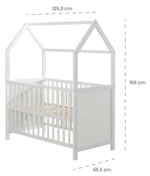 Bílá postýlka 60x120 cm – Roba