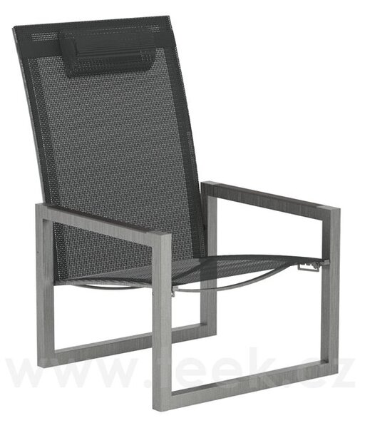 Royal Botania Nízké křeslo polohovací vč. podhlavníku Ninix, Royal Botania, rám ocel barva anthracite, výplet Batyline black