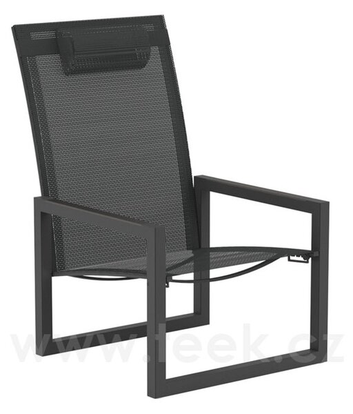 Royal Botania Nízké křeslo polohovací vč. podhlavníku Ninix, Royal Botania, rám ocel barva anthracite, výplet Batyline black