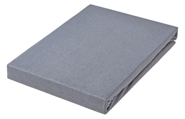 ELASTICKÉ PROSTĚRADLO, žerzej, titanová, 90-100/200-220 cm Novel - Prostěradla, Online Only