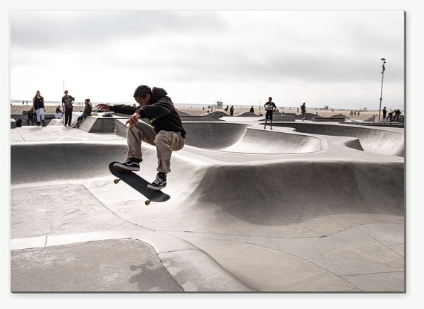 Skateboardista ve skateparku – Jednodílný obraz, 70 × 50 cm