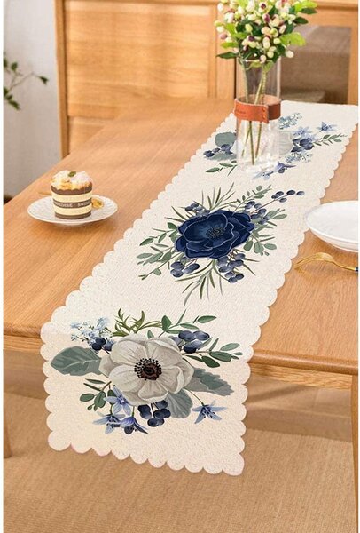 Běhoun na stůl 40x130 cm Blue Rose – Minimalist Cushion Covers