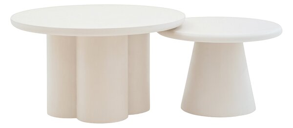 Konferenční stolky Clav 60 cm a Cylindus 80 cm - béžový