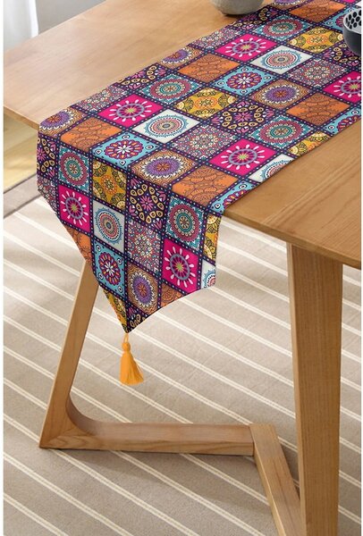 Běhoun na stůl 45x140 cm Mandala Tiles – Minimalist Cushion Covers