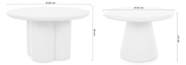 Konferenční stolky Clav 60 cm a Cylindus 80 cm - béžový