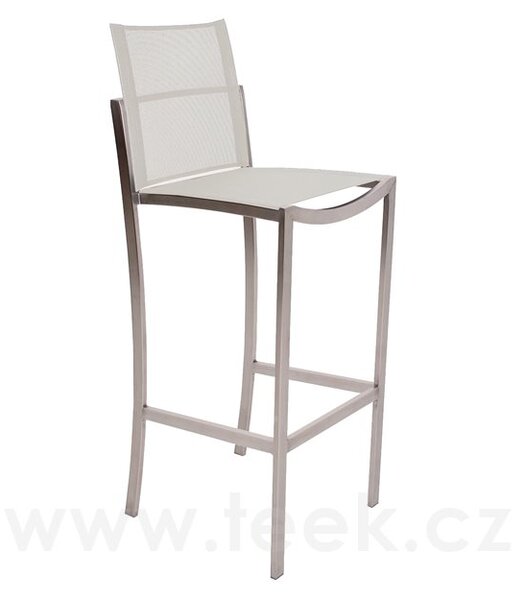 Royal Botania Barová židle O-Zon, Royal Botania, 42x53x112 cm, rám broušená ocel, výplet Batyline black