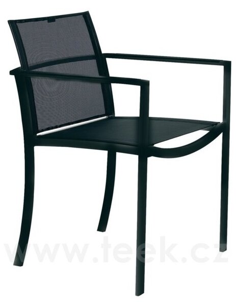 Royal Botania Jídelní křeslo stohovatelné O-Zon, Royal Botania, rám hliník anthracite, výplet Batyline black