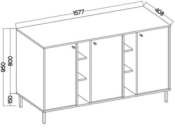 Komoda Taya 823 2 pískově béžová - FALCO