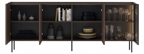 Moderní komoda Dunari 220 cm čtyřdveřová - dub dunin