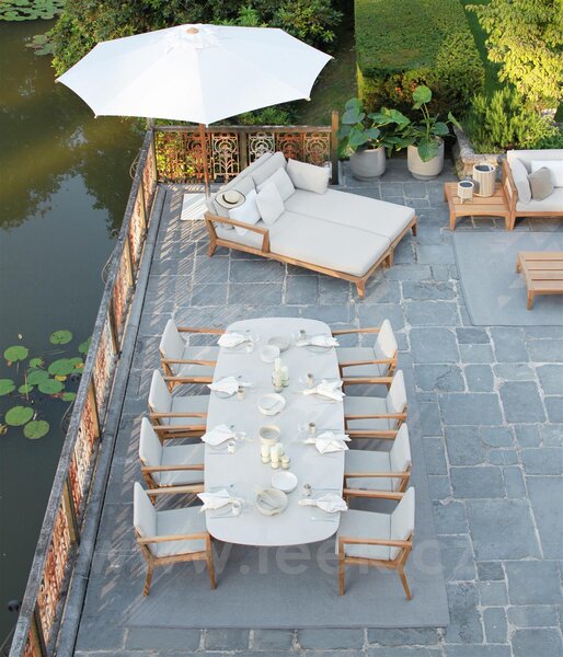 Royal Botania Jídelní stůl Zidiz, Royal Botania, 300x120x75 cm, rám teak, deska keramika pearl grey