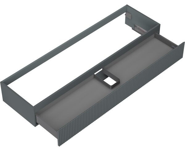 Mexen Rivel, koupelnová skříňka 160 cm, 1 zásuvka, drážkovaná, grafitová matná, 91A20-16023-1-BF66