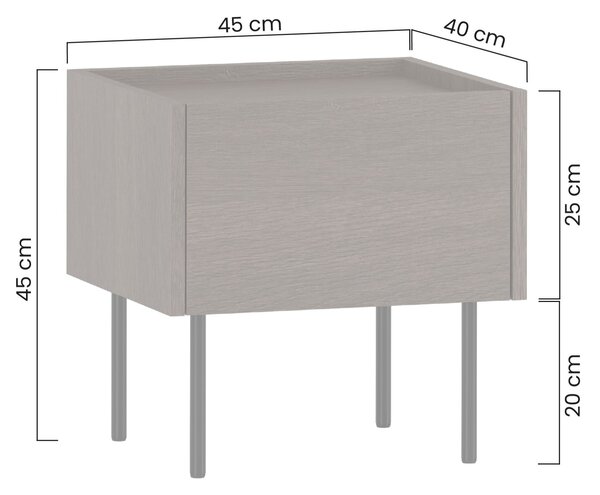 Noční stolek Dunari se zásuvkou 45 cm - dub dunin