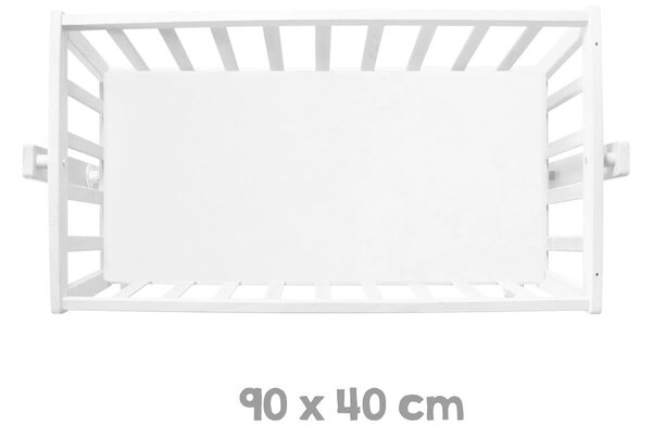 Bílá kolébka na kolečkách s nebesy 40x90 cm Little stars – Roba