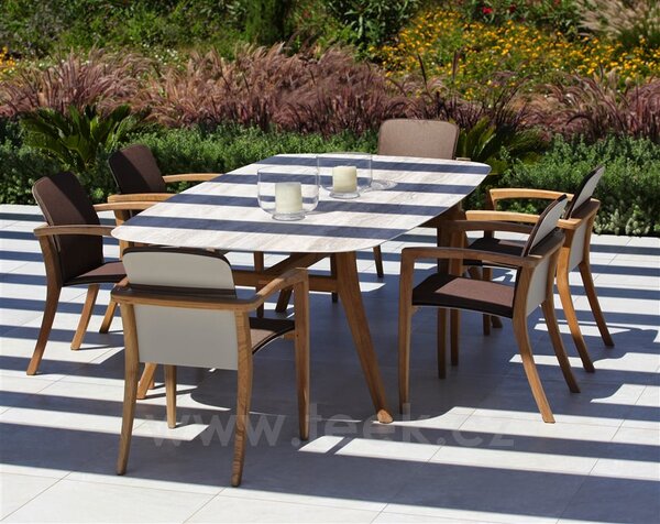 Royal Botania Jídelní stůl Zidiz, Royal Botania, 220x120x75 cm, rám teak, deska keramika bílá