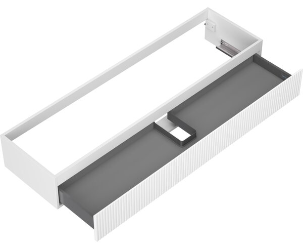 Mexen Rivel, koupelnová skříňka 160 cm, 1 zásuvka, drážkovaná, bílá matná, 91A20-16023-1-BF01