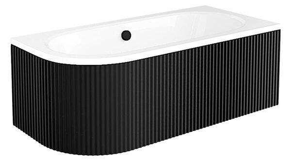 Besco Krycí panel k asymetrické vaně Avita Ryfle Black P 150x75 (160x75, 170x75, 180x80), černý Rozměry (cm): 150x75