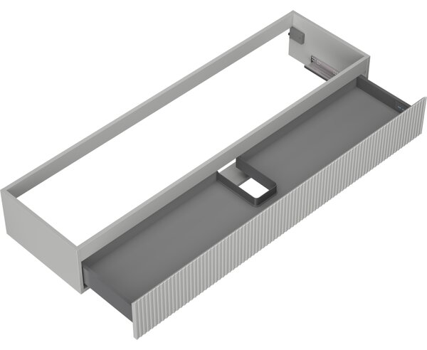 Mexen Rivel, koupelnová skříňka 160 cm, 1 zásuvka, drážkovaná, šedá matná, 91A20-16023-1-BF62