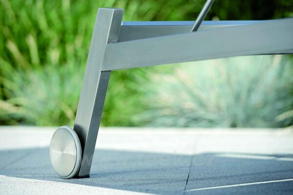 Stern Nerezové lehátko Allround, Stern, 200x71x38 cm, rám nerez, výplet textilen stříbrnočerný (silver grey)