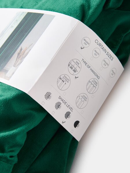 Sinsay - Sada sametových závěsů na řasící pásce 2 pack - zelená