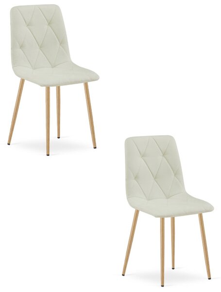 Set dvou jídelních židlí LIBRA béžové / hnědé nohy (2 ks)