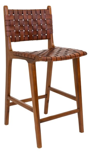 Hnědá barová židle z teakového dřeva 101 cm Perugia – House Nordic