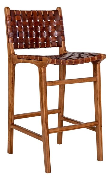 Hnědá barová židle z teakového dřeva 101 cm Perugia – House Nordic