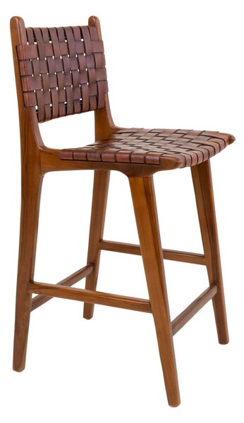 Hnědá barová židle z teakového dřeva 101 cm Perugia – House Nordic