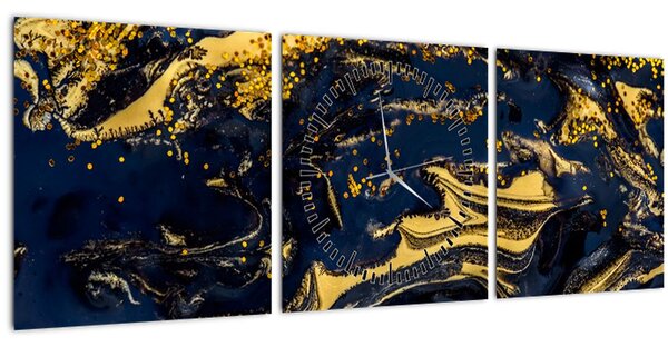 Obraz abstrakce (s hodinami) (90x30 cm)