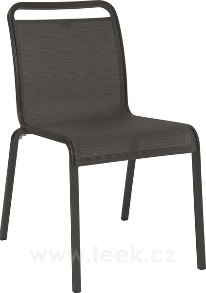 Stern Stohovatelná jídelní židle Oskar, Stern, 54x64x87 cm, rám lakovaný hliník černý (black matt), výplet textilen linen grey