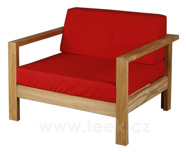 Barlow Tyrie Teakové nízké křeslo Linear, Barlow Tyrie, 97x89x74 cm, rám teak, venkovní látka Sunbrella Standard barva dle vzorníku