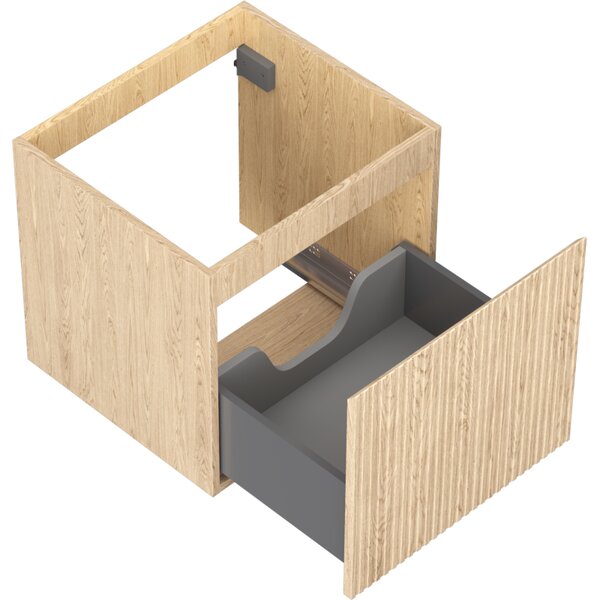 Mexen Rivel, koupelnová skříňka 50 cm, 1 zásuvka, drážkovaná, dub, 91A20-05047-1-BF81