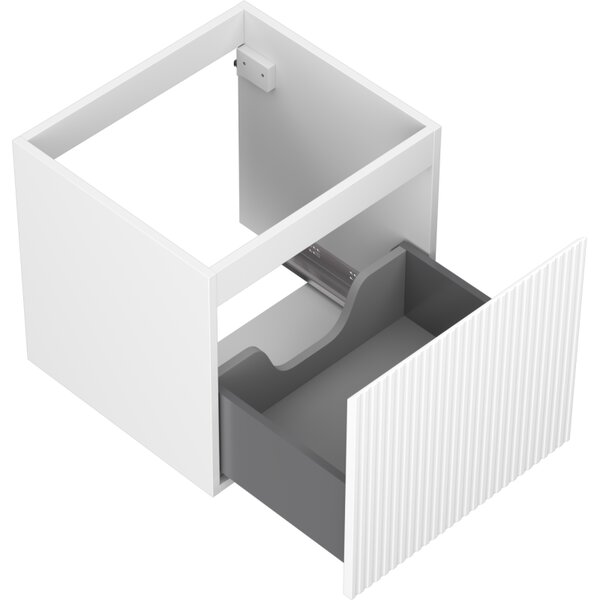 Mexen Rivel, koupelnová skříňka 50 cm, 1 zásuvka, drážkovaná, bílá matná, 91A20-05047-1-BF01