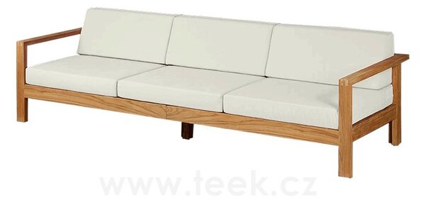 Barlow Tyrie Teaková 3-místná pohovka Linear, Barlow Tyrie, 264x89x74 cm, rám teak, venkovní látka Sunbrella Standard barva dle vzorníku